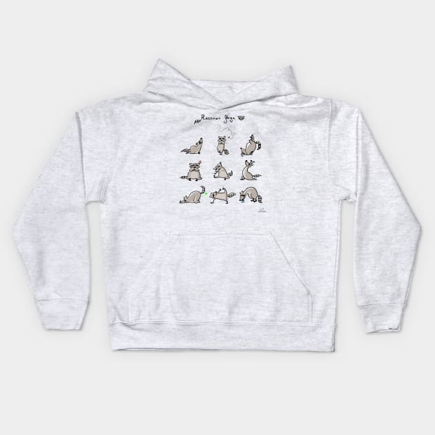 Raccoon Yoga Kids Hoodie by RedFoxBoutique